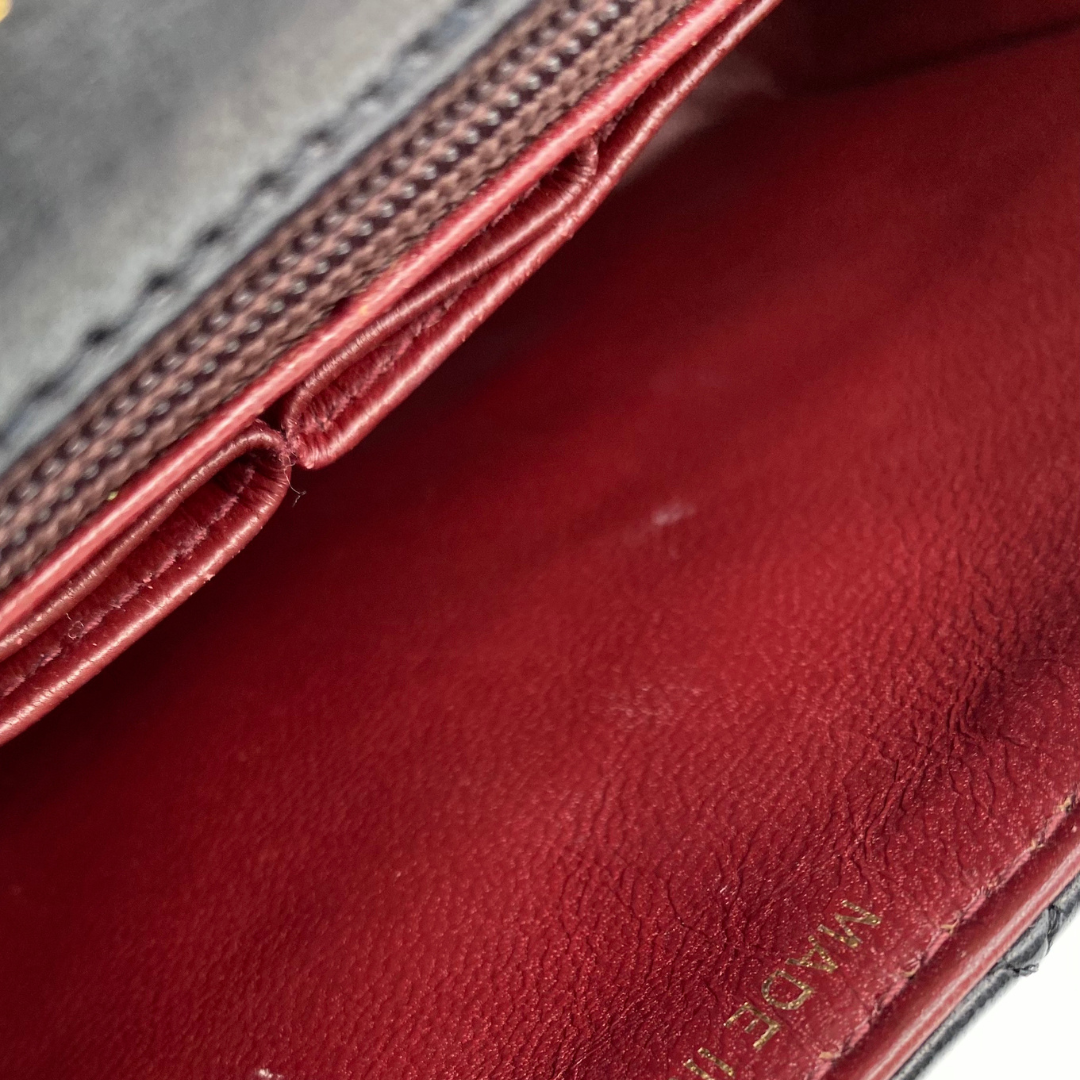 Beckett, 1 Series Small Full Flap Black Lambskin with seal and card