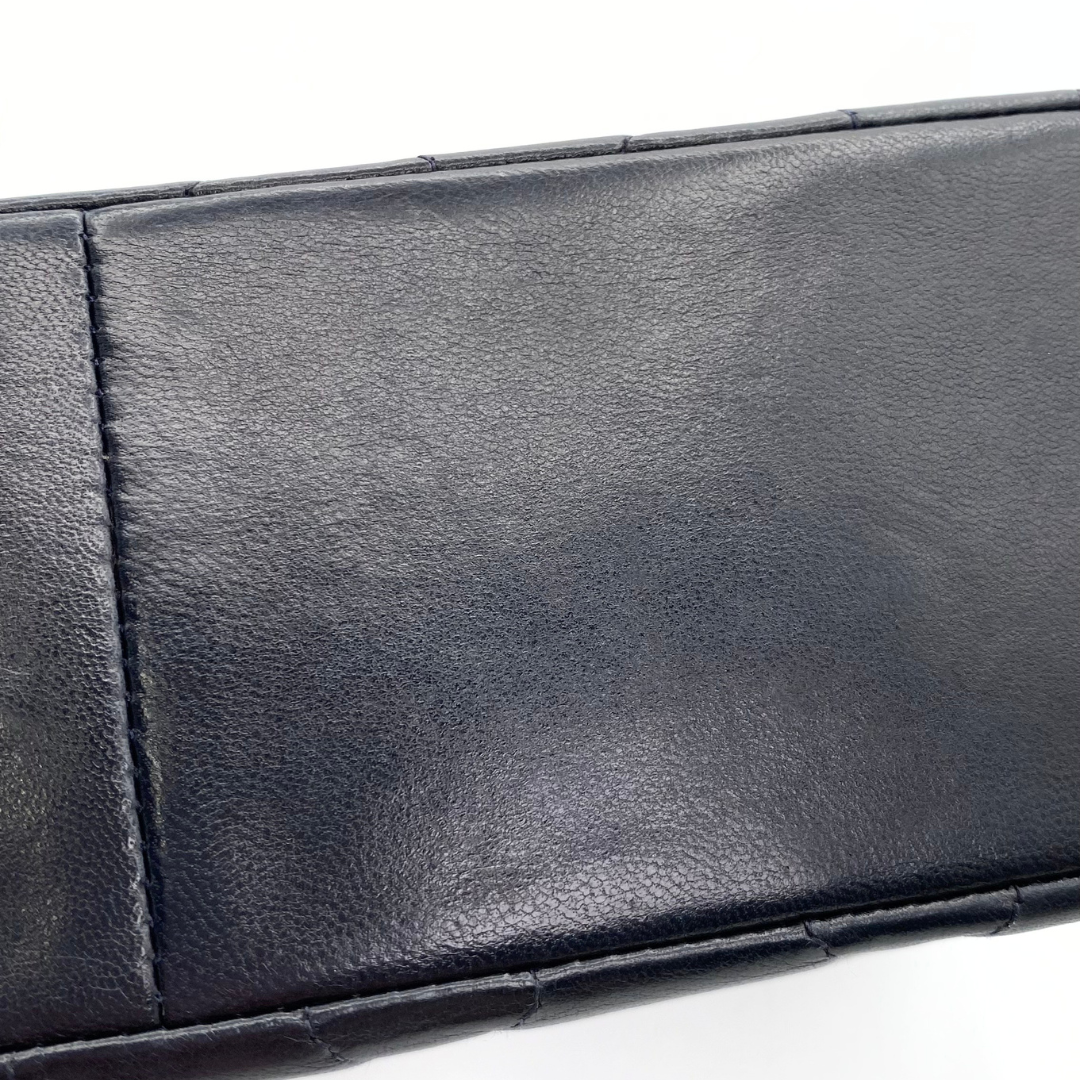 Ellis, 2 Series Medium Diana Navy Lambskin Gold Hardware with seal and card