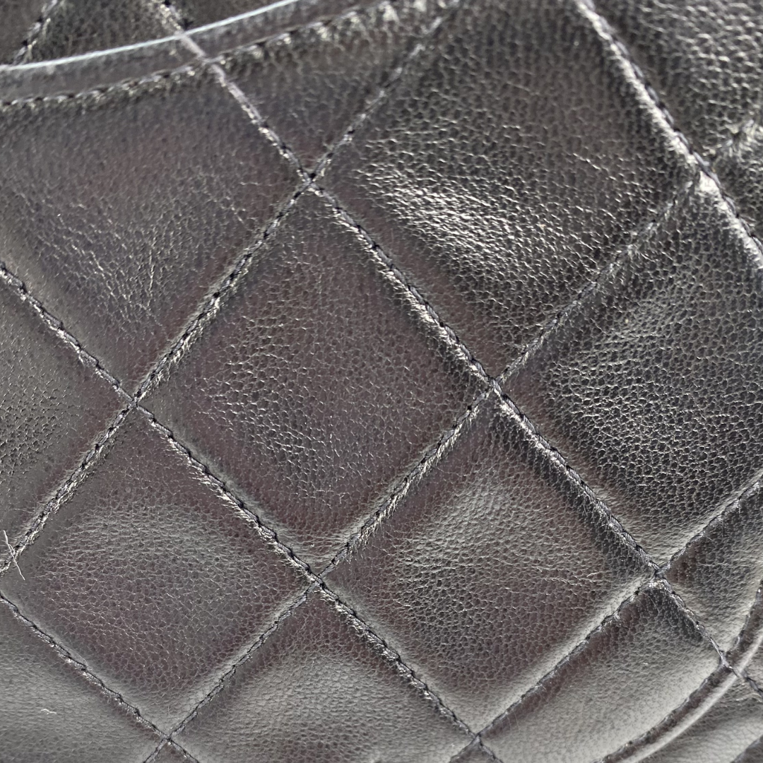 Thiago, 5 Series Medium Black Lambskin Silver Hardware with seal and card