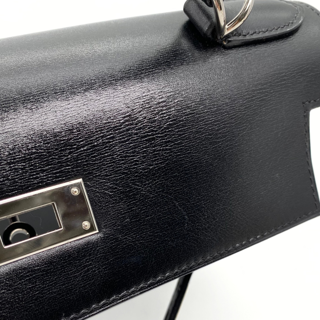 Lumen, 2002 Kelly 28 Sellier Black Boxcalf with stamp □F