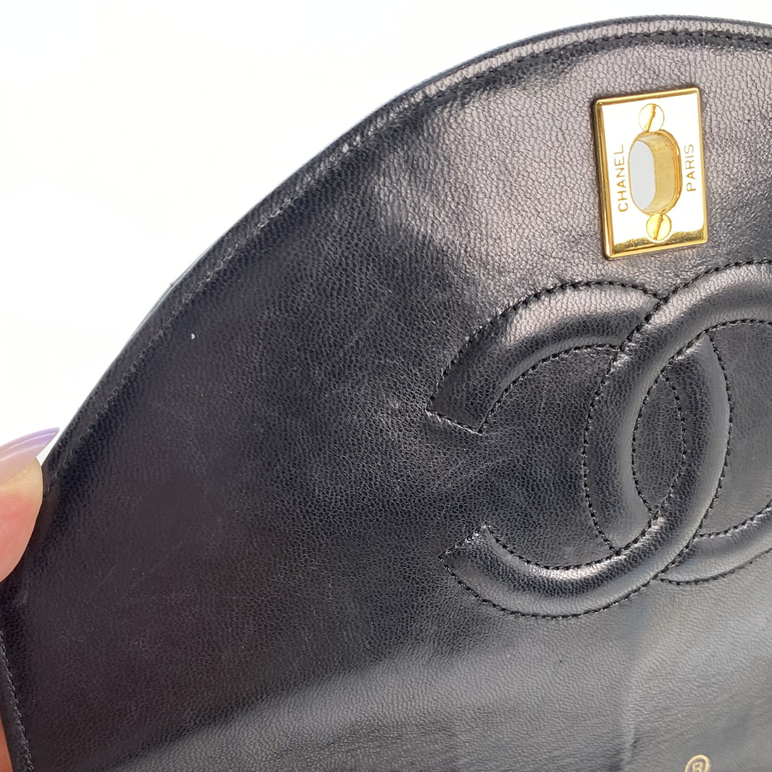 Reina, 0 Series Half Moon Black Lambskin with seal only