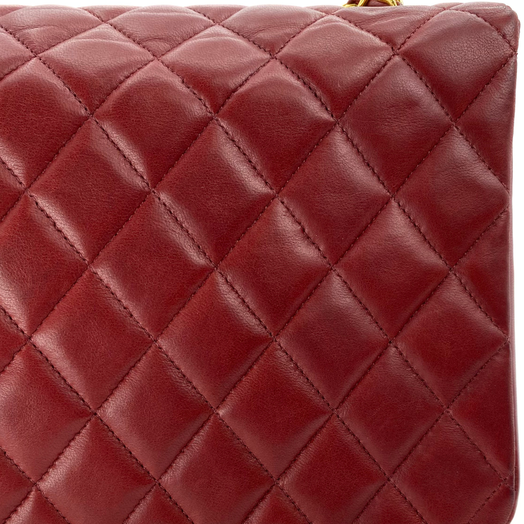 Evren, 1 Series Matelasse Bordeaux Lamb Gold Hardware with seal and card