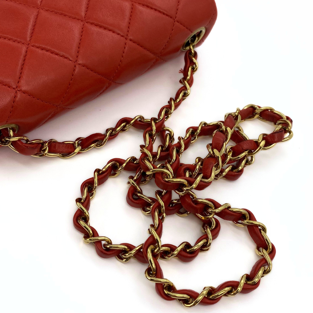 Lola, 6 Series Mini Square 17 Red Lambskin with seal only