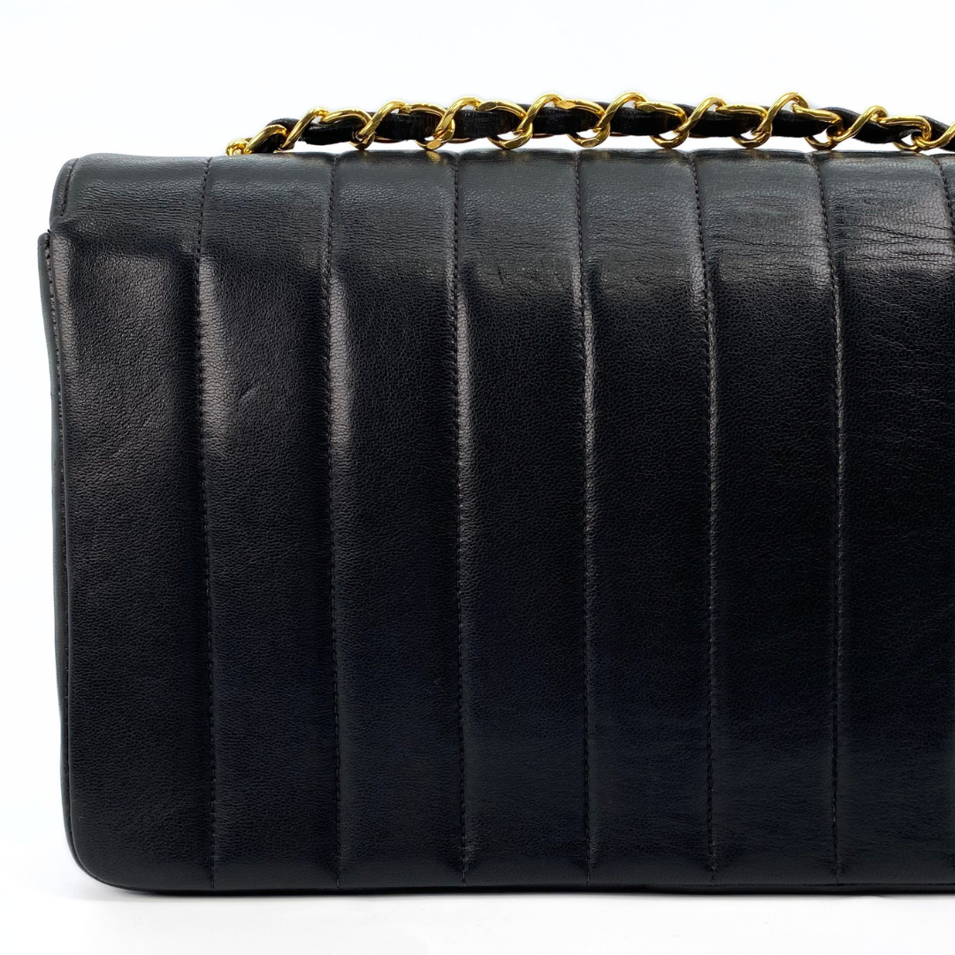 Tyra, 2 Series Mademoiselle Lambskin Small Black with seal and card