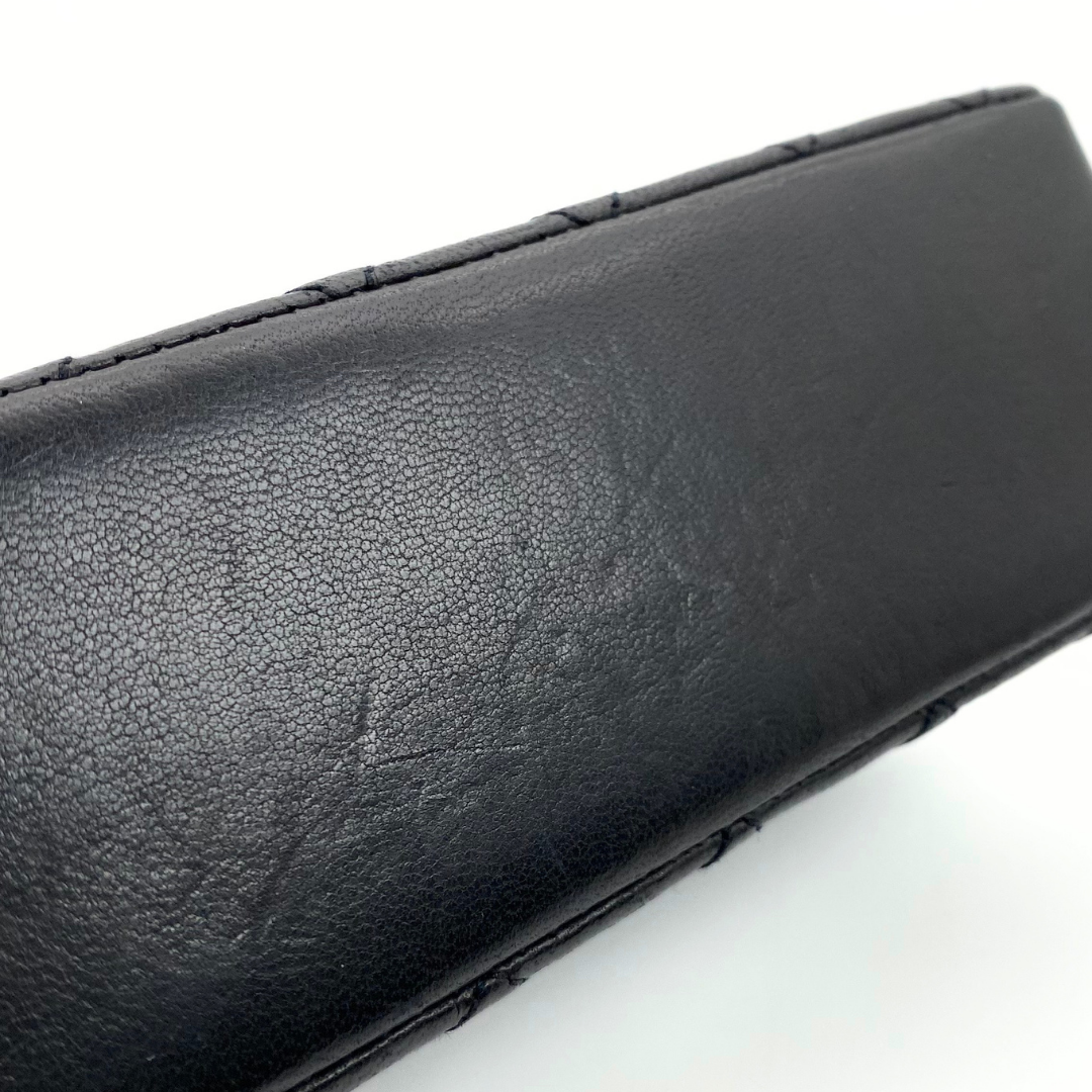 Wakana, 1 Series Matelasse Mini Black Lambskinw with seal and card