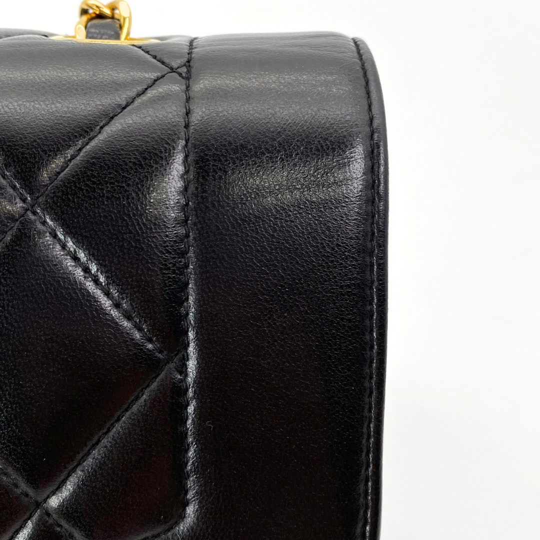 Issei, 2 Series Small Diana Black Lambskin with seal and card