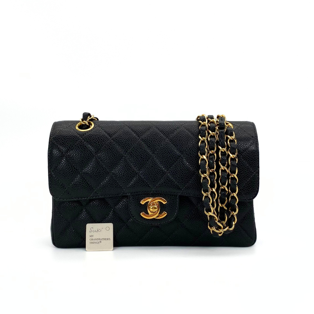 Suki, 6 Series Small Classic Flap Black Caviar with seal only