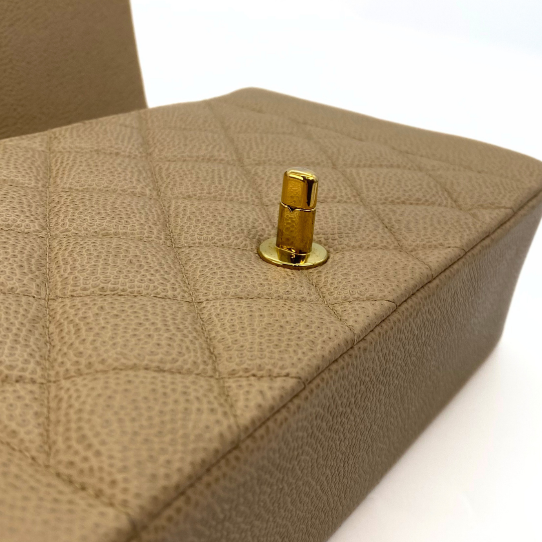 Gautier, 3 Series Medium Diana Beige Caviar with seal and card