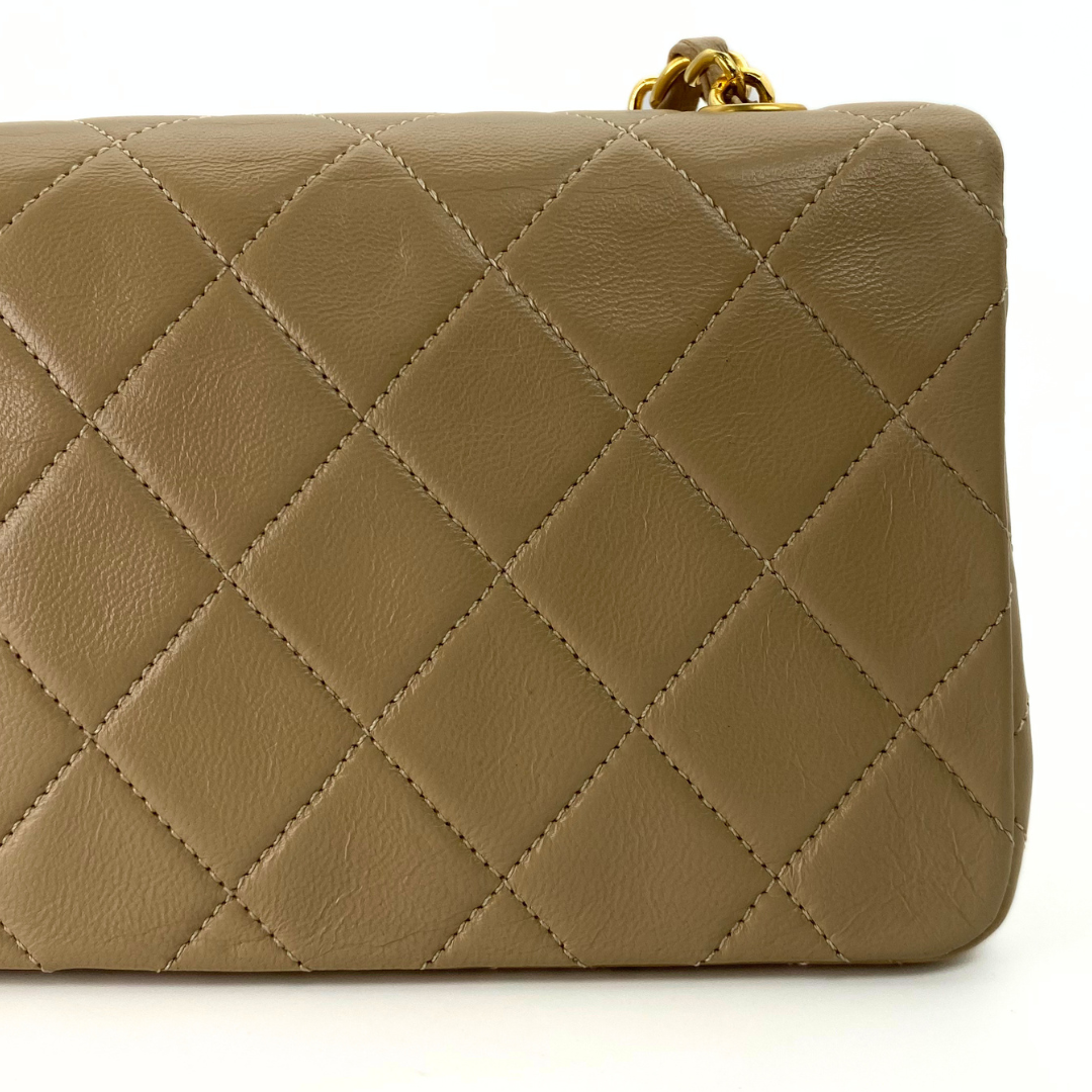 Misaki, 1 Series Mini Full Flap Beige Lambskin with seal and card