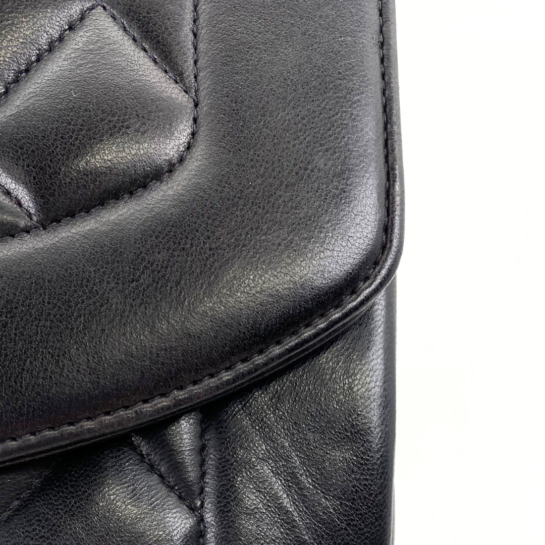 Shiori, 3 Series Medium Diana Black Lambskin with seal and card