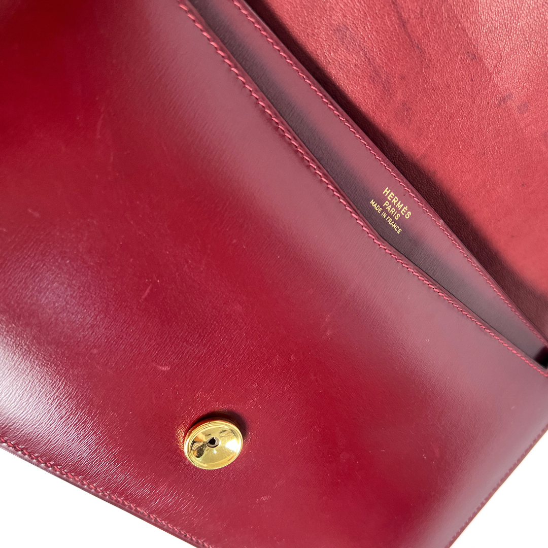 Benoula, 1985 Lydie Roue H Boxcalf Clutch wiith stamp  〇O
