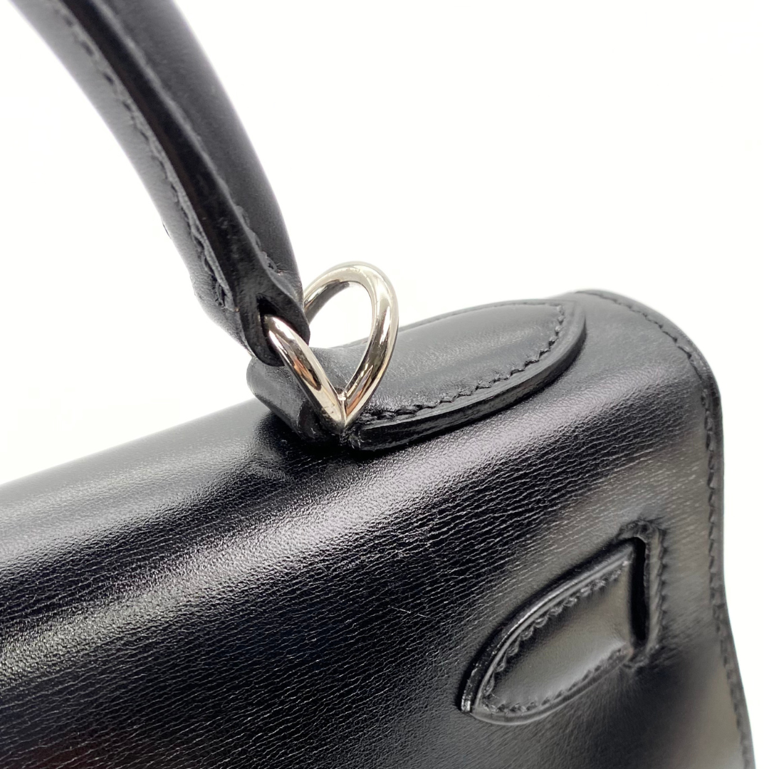 Lumen, 2002 Kelly 28 Sellier Black Boxcalf with stamp □F