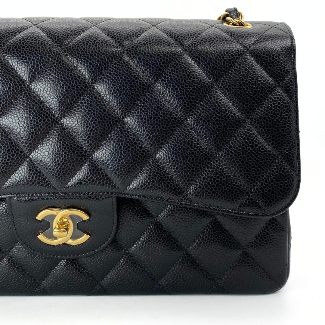Callahan, 31 Series Jumbo Black Caviar Gold Hardware with seal and card
