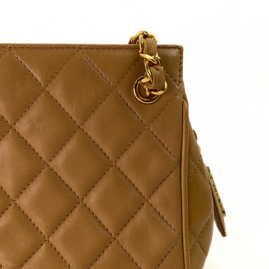 Kotone, 3 Series Matelasse Brown Lambskin with seal and card