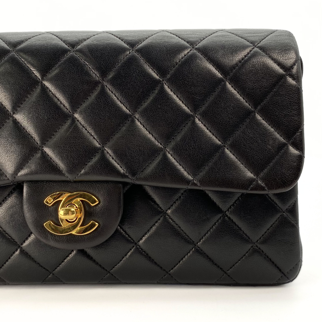 Cashel, 3 Series Matelasse 25 Backpack Black Lambskin with seal and card