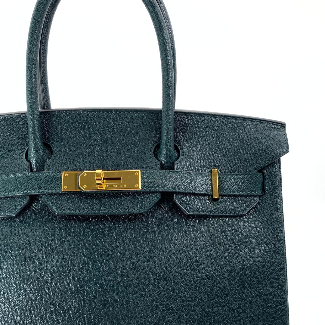 Nanami, 2024 Birkin 30 Vert Moyen Chevre Gold Hardware with stamp W