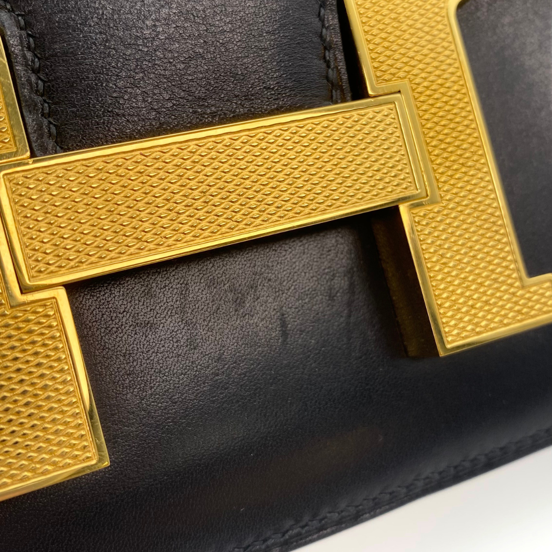 Lumi, 2003 Constance 23 Guilloche Black Boxcalf with stamp  □G