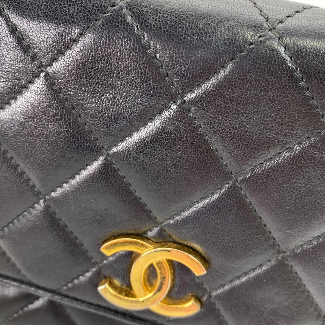 Ritsu, 1 Series Matelasse Black Lambskin with seal and card