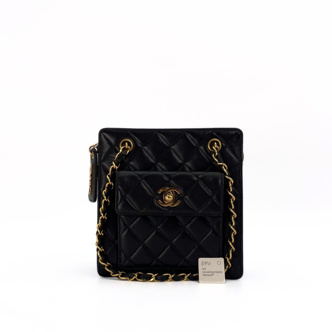 Otto, 4 Series Black Lambskin Envelope Pocket Flap with seal only