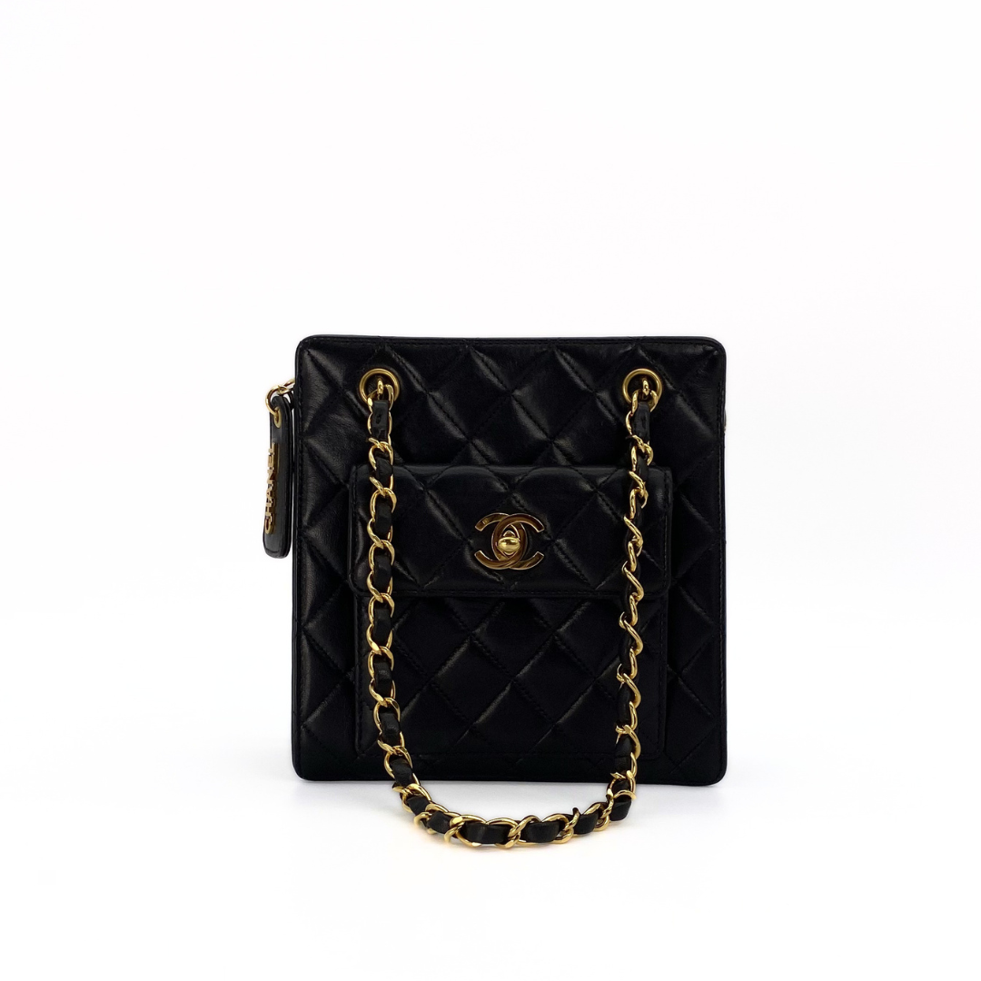 Otto, 4 Series Black Lambskin Envelope Pocket Flap with seal only