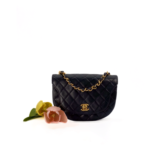 Gideon, 0 Series Semi Circle Black Lambskin with seal and card