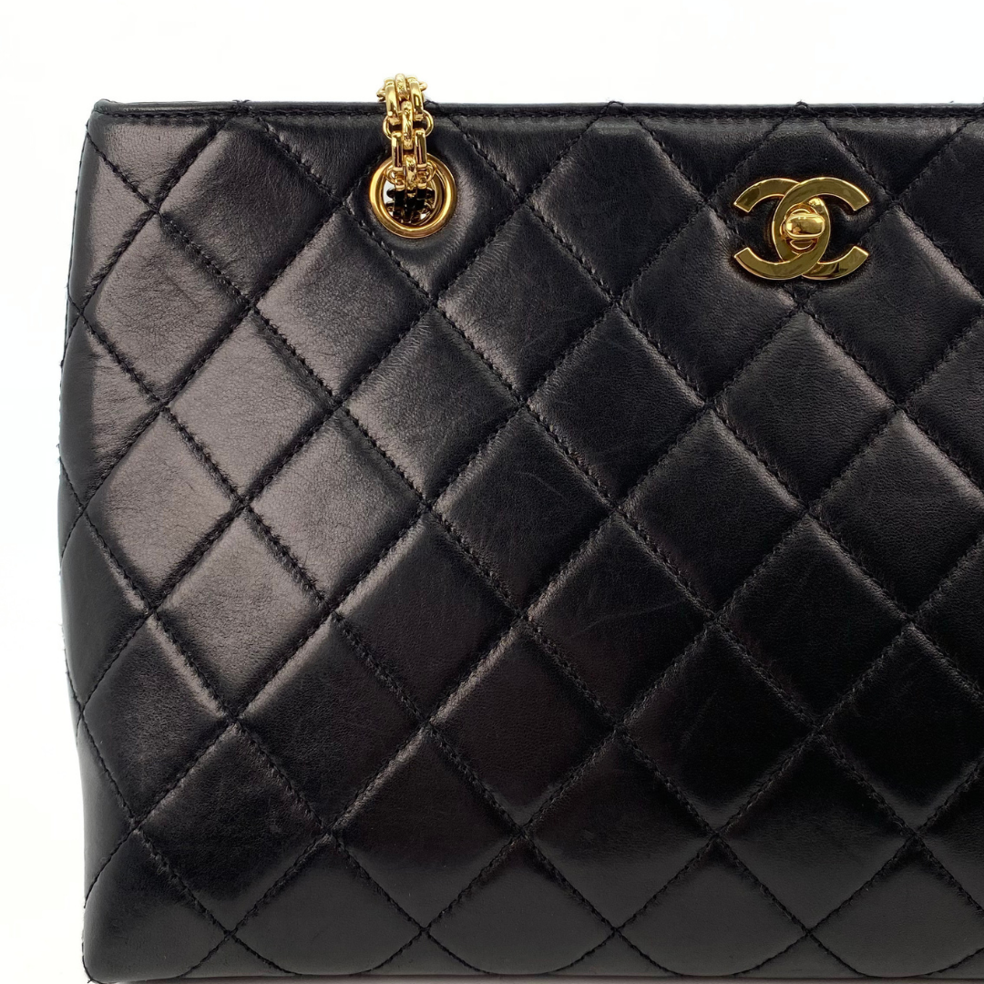 Sushma, 6 Series Tote Black Lambskin with Bijoux Chain with seal and card