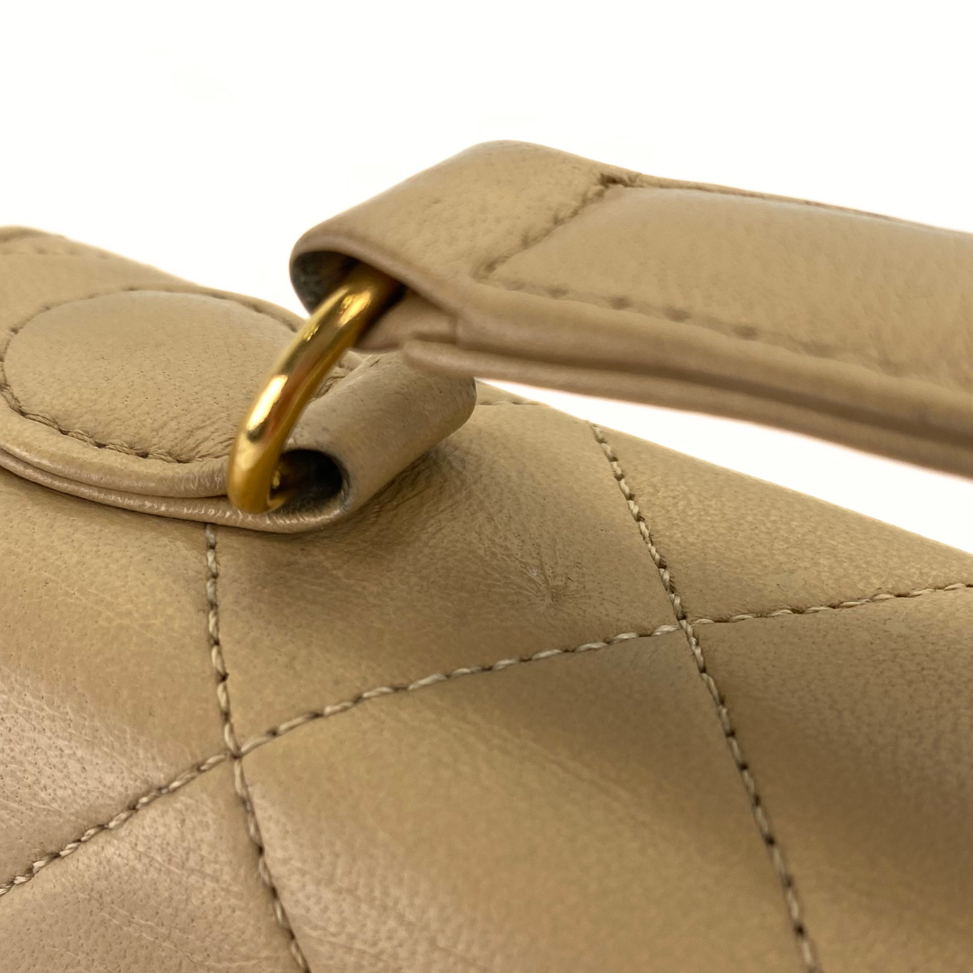 Yejun, 1 Series Double Turn Lock Beige Lambskin with seal and card