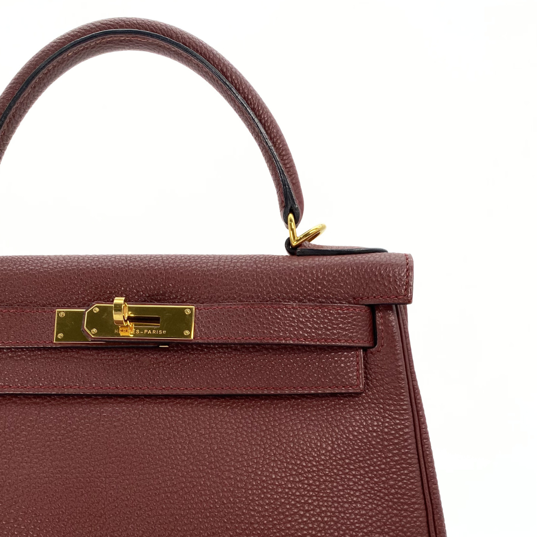Rosalie, 2004 Kelly 28 Retourne Rouge H Togo with stamp □H