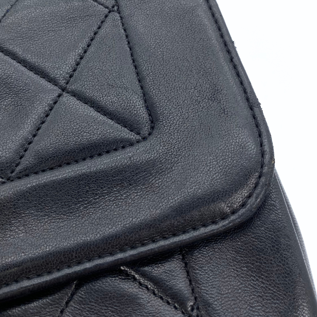 Ruslan, 1 Series Small Tab Border Black Lambskin with seal and card