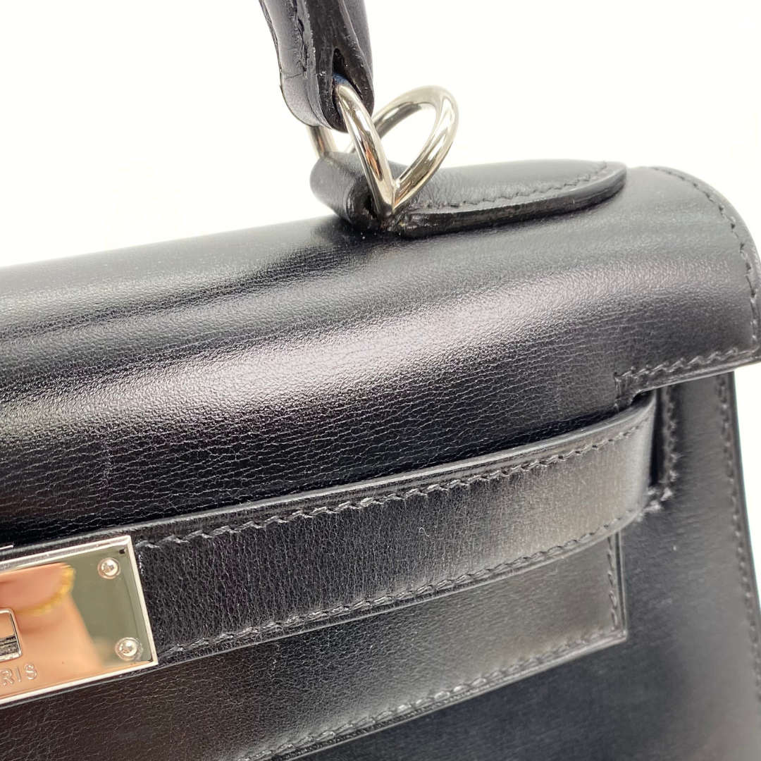 Lumen, 2002 Kelly 28 Sellier Black Boxcalf with stamp □F