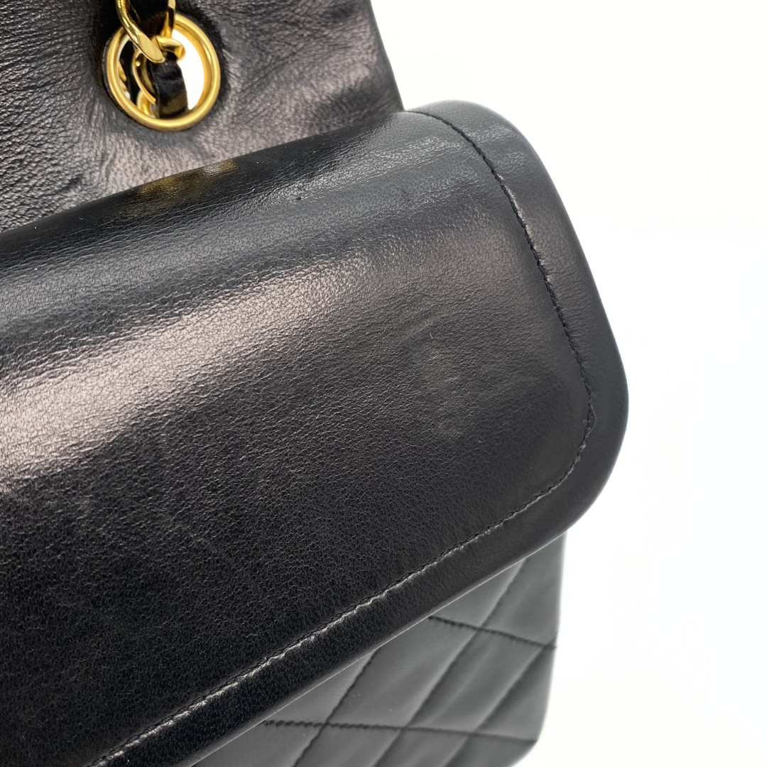 Bodhi, 0 Series Medium Classic Flap Black Lambskin with seal and card