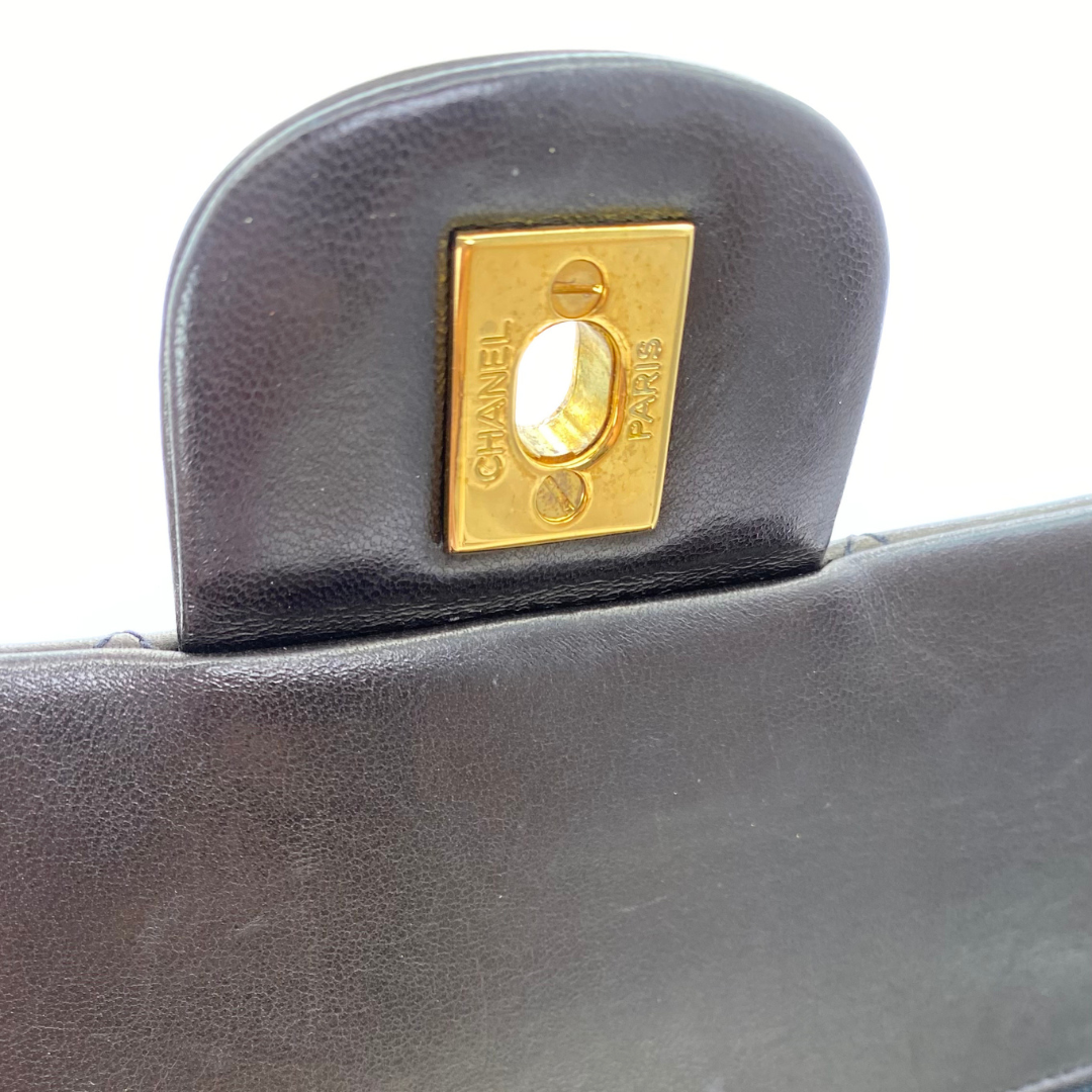 Subaru, 3 Series Medium Classic Flap Black Lambskin with seal and card