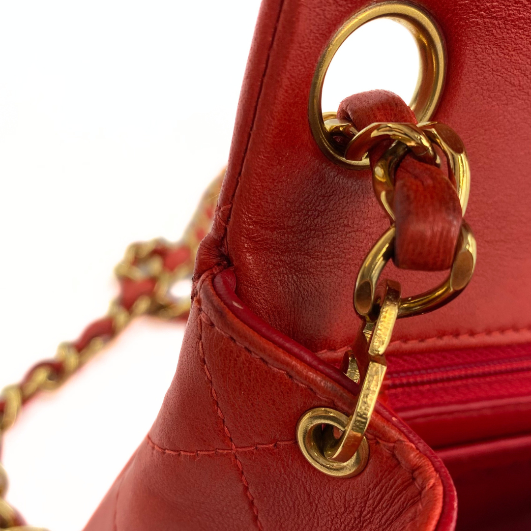 Lola, 6 Series Mini Square 17 Red Lambskin with seal only