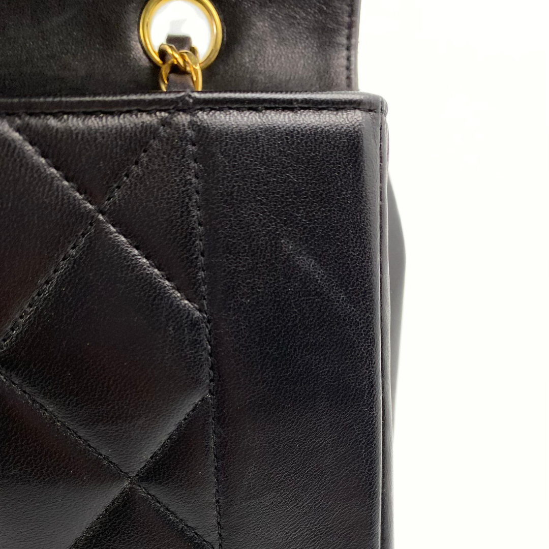 Sorenza, 2 Series Medium Diana Black Lambskin with seal and card