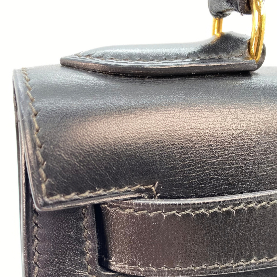 Chisato, 1991 Kelly 28 Sellier Black Boxcalf with stamp 〇U