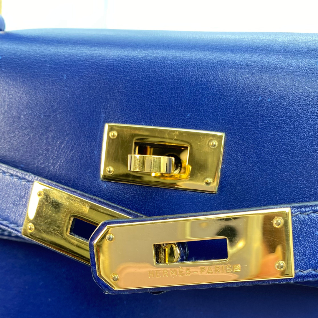 Daneen, 1992 Kelly 28 Blue Boxcalf with stamp 〇V