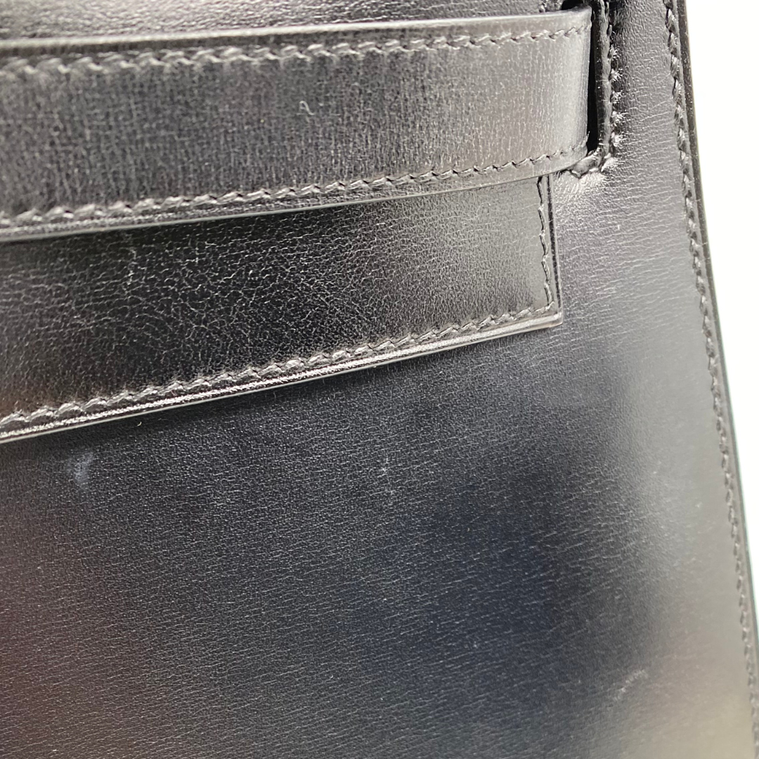 Lumen, 2002 Kelly 28 Sellier Black Boxcalf with stamp □F