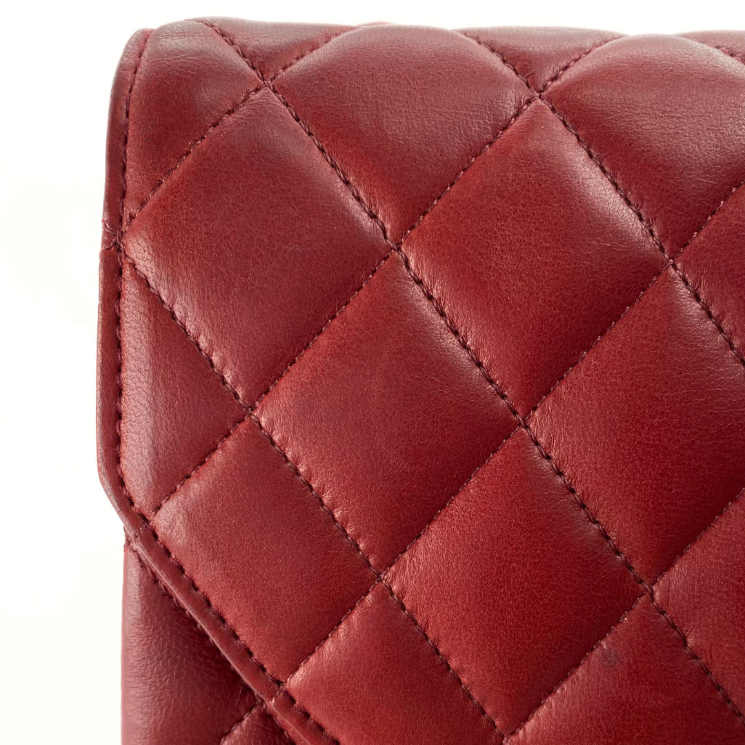 Evren, 1 Series Matelasse Bordeaux Lamb Gold Hardware with seal and card