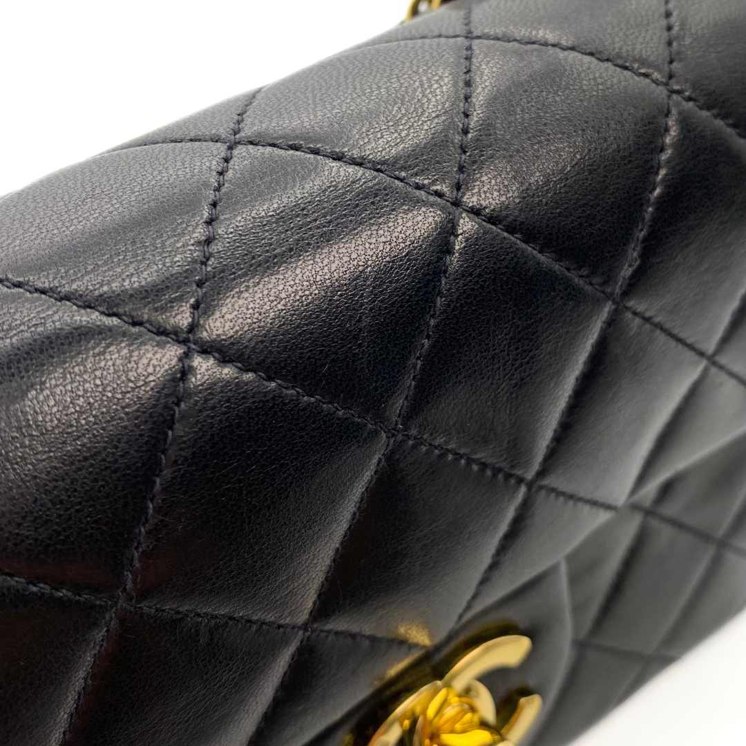 Leander, 3 Series Mini Square 17cm Black Lambskin with seal and card