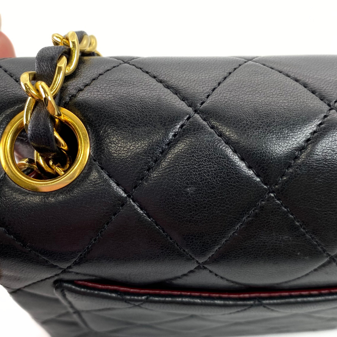 Tsubaki, 1 Series Mini Square 17cm Black Lambskin with seal and card