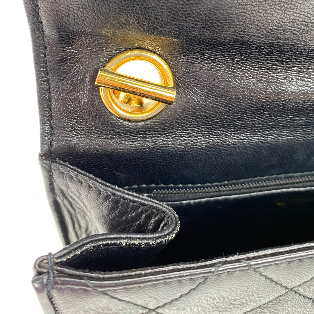 Ritsu, 1 Series Matelasse Black Lambskin with seal and card