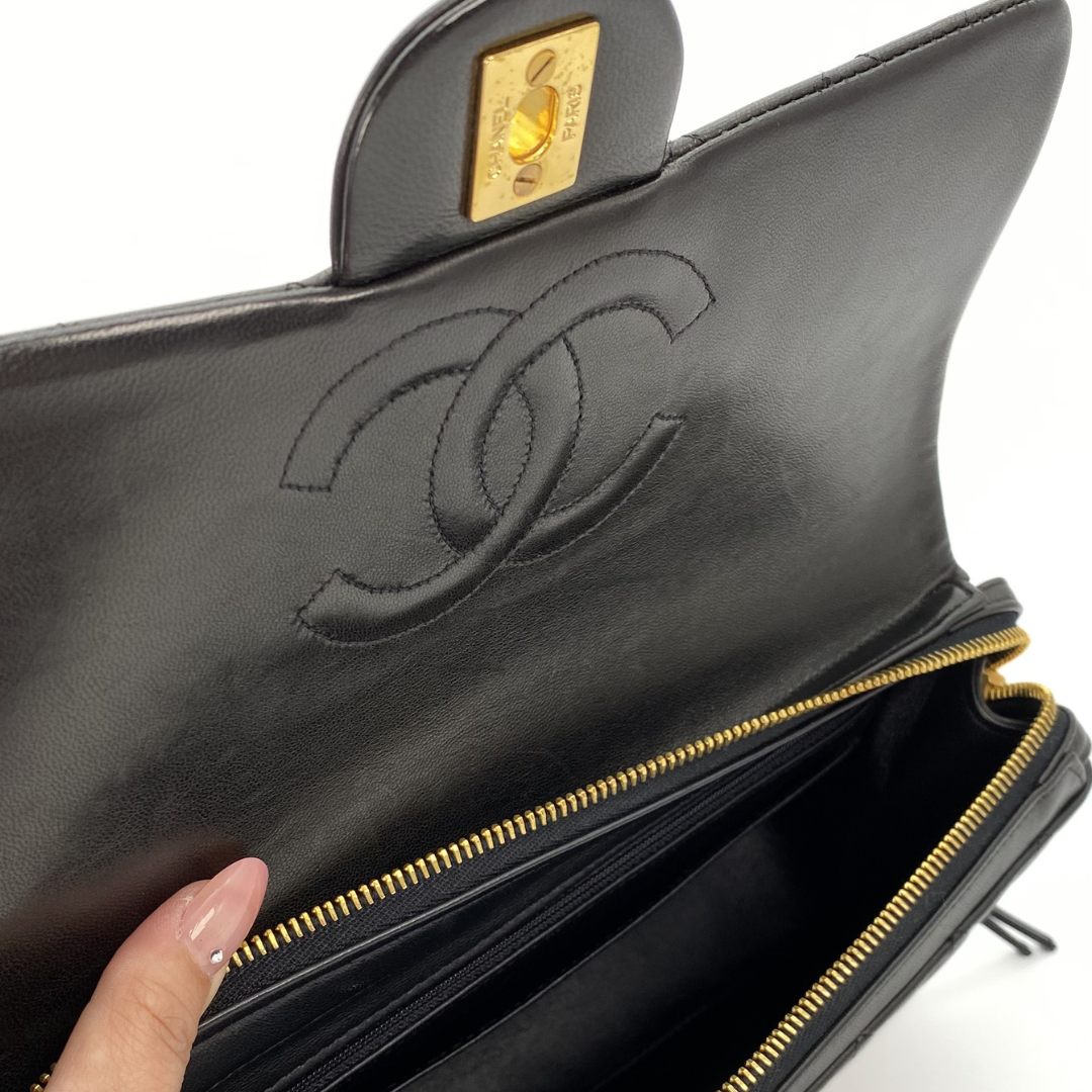 Cashel, 3 Series Matelasse 25 Backpack Black Lambskin with seal and card