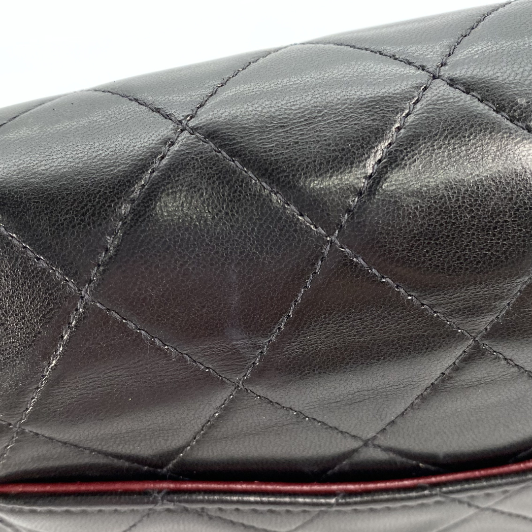 Thiago, 5 Series Medium Black Lambskin Silver Hardware with seal and card