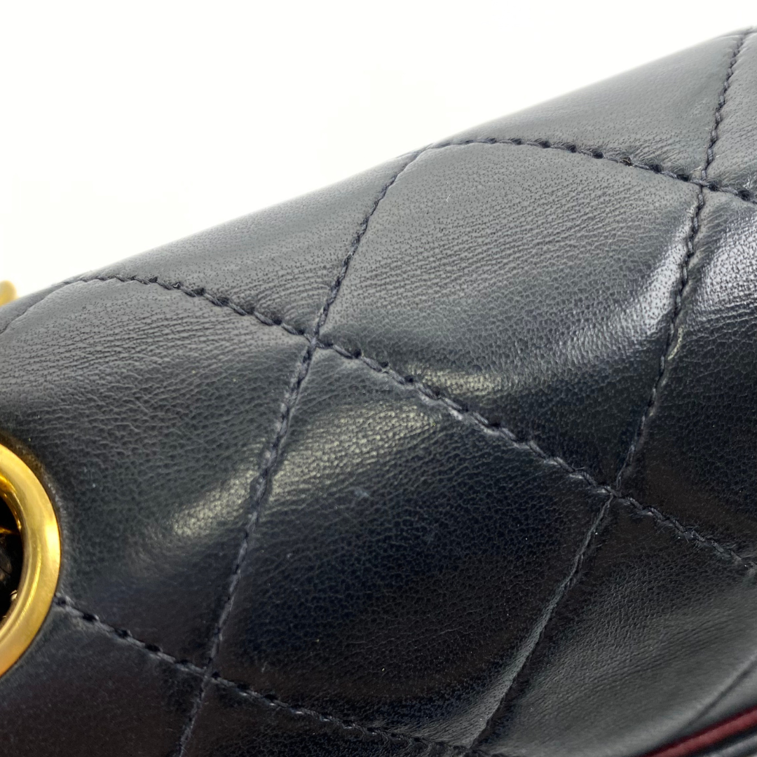 Genji, 2 Series Mini Square 17 Black Lambskin with seal and card
