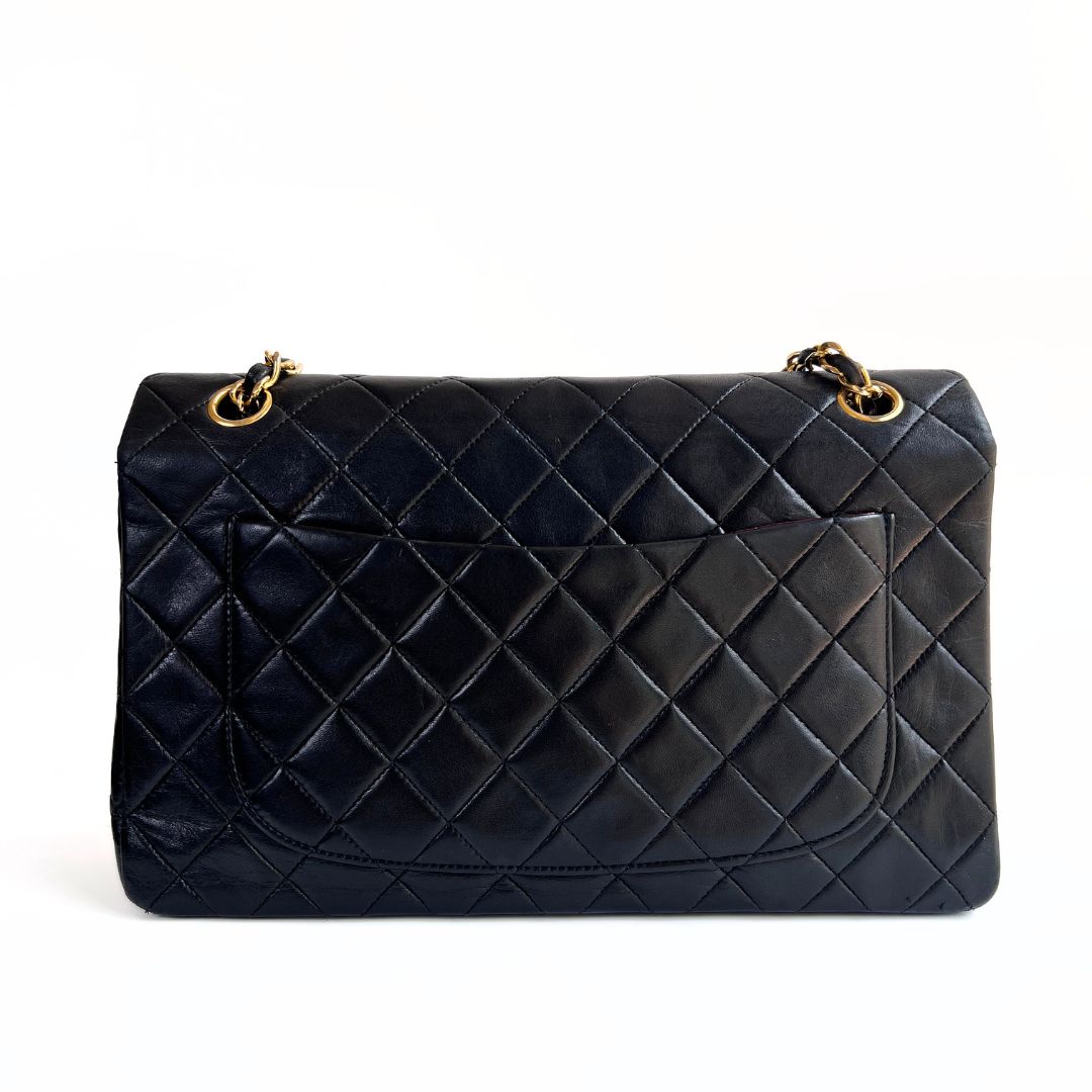Elian, 1 Series Jumbo Flap Black Lambskin with Card Wallet with seal and card