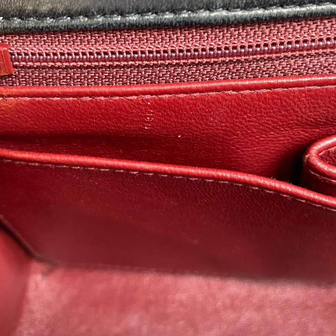Cyrus, 1 Series Small Full Flap Black Lambskin with seal and card