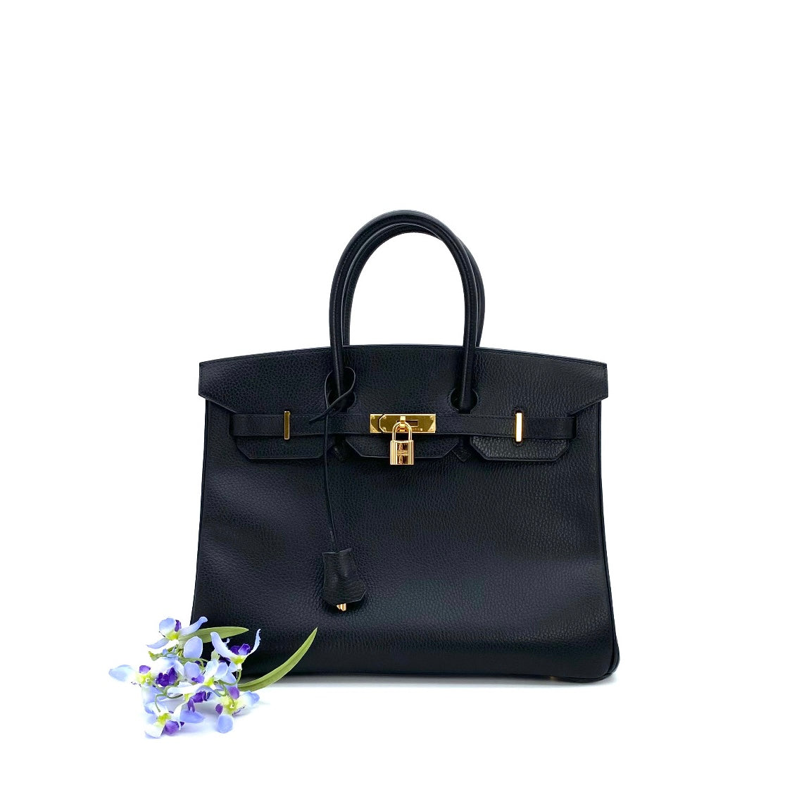 Alden, 2000 Birkin 35 Black Ardennes Gold Hardware with stamp □D