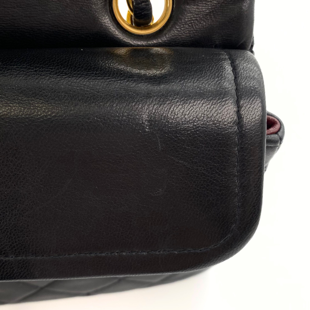 Gleb, 2 Series Small Classic Flap Black Lambskin with seal and card