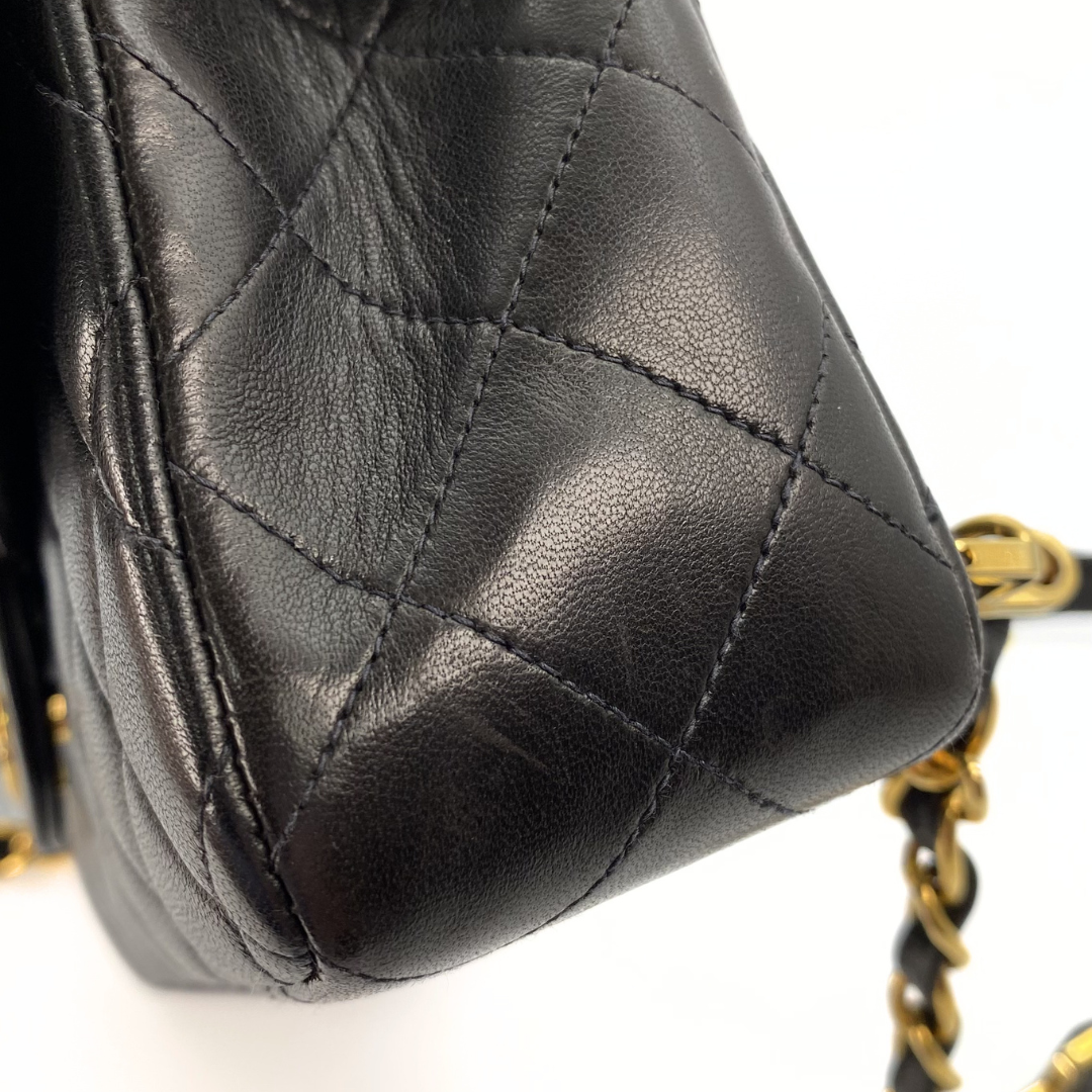 Cashel, 3 Series Matelasse 25 Backpack Black Lambskin with seal and card
