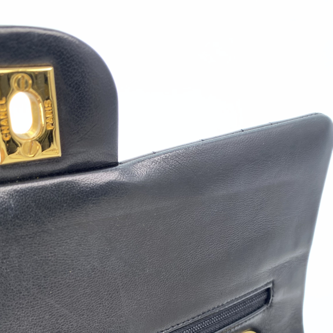 Bodhi, 0 Series Medium Classic Flap Black Lambskin with seal and card